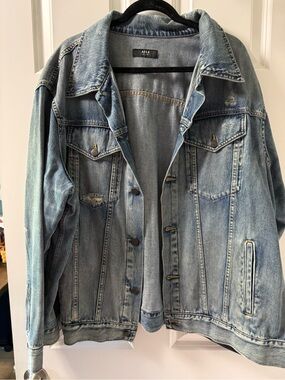 ABLE Distressed Light Blue Denim Jacket